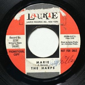 The Harps – Marie / Daddy's Going Away Again -45 rpm Vinyl 7" Single *Promo* NFS
